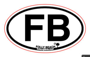 " FB " Folly Beach magnet 2x3 inch